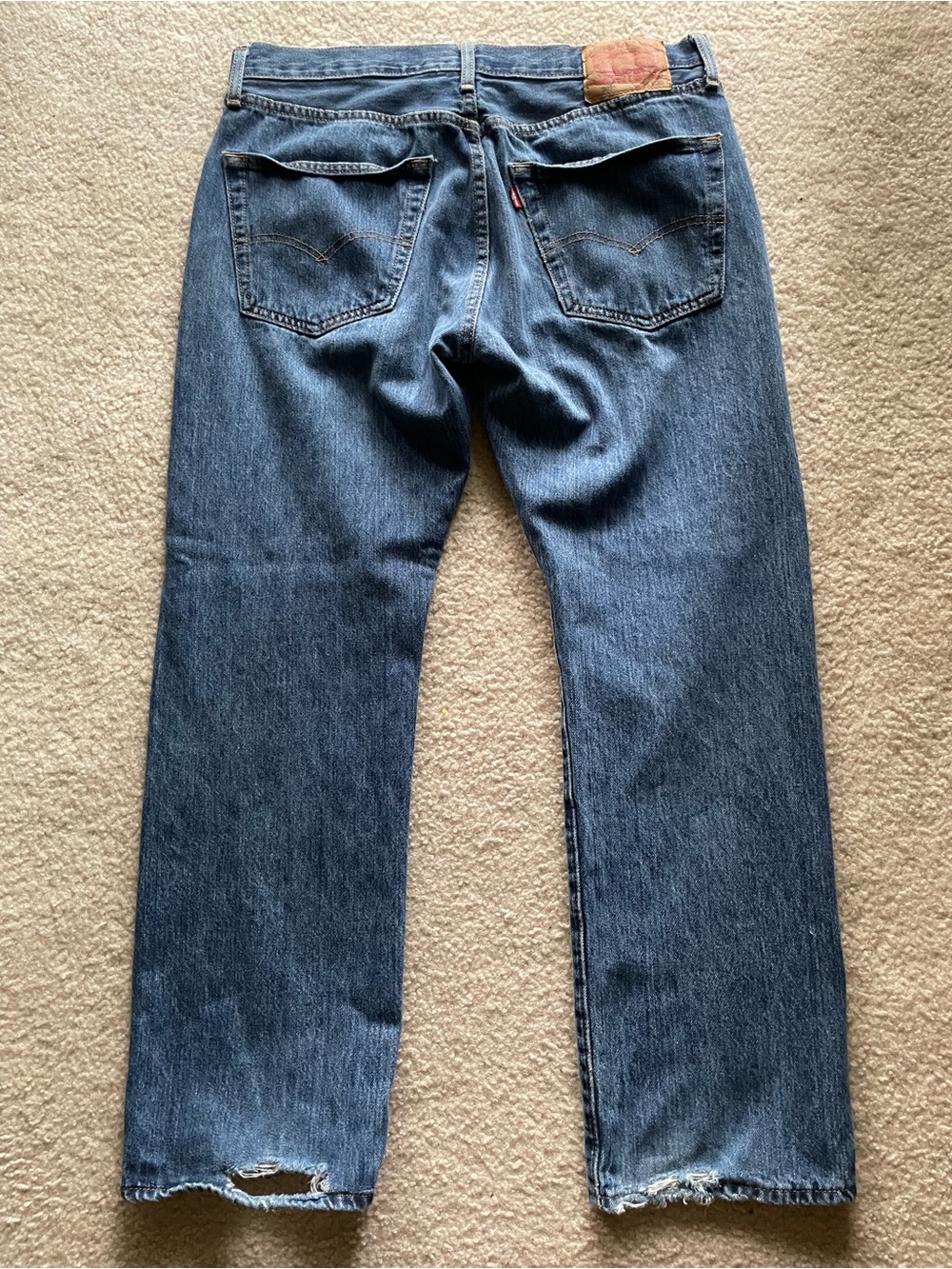 Levi's 501 Men's Dark‎ Blue Relaxed Straight Jeans Size 35x30 - Picture 12 of 13
